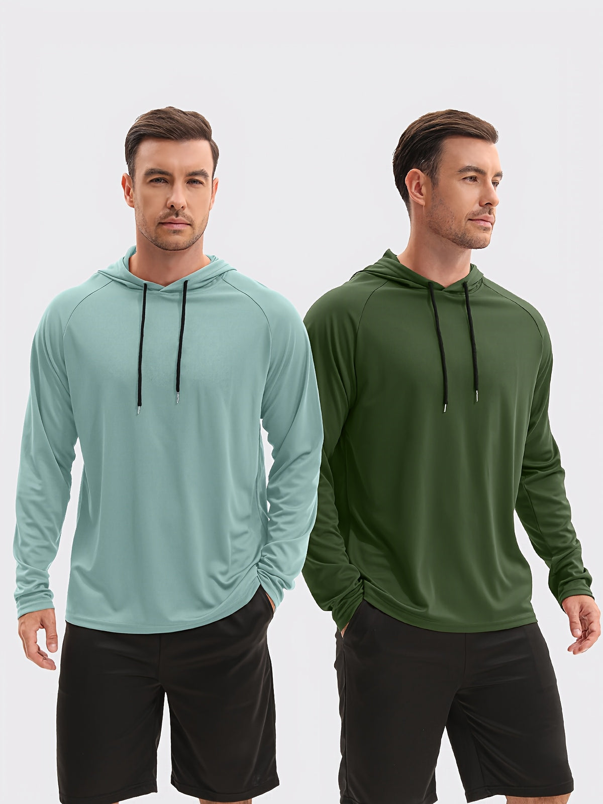 Men's Quick-Dry Hoodies 8-Pack, Lightweight Breathable Moisture-Wicking Hooded Sweatshirts in Solid Mixed-Color Sets, Outdoor Activewear Sizes S–XXL