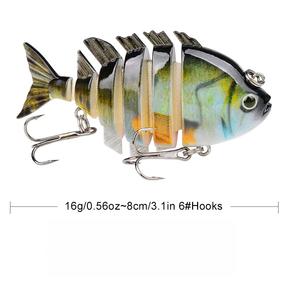 4-Pack Multi-Joint Panfish Fishing Lures with Treble Hooks