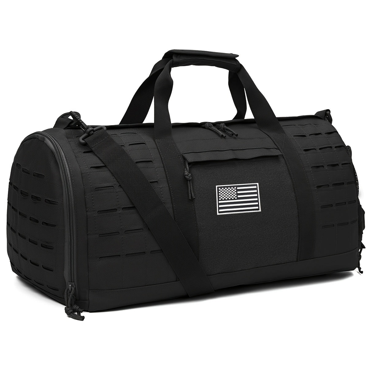 40L Tactical Duffel Bag with Shoe Compartment and MOLLE, Heavy-Duty Gym Weekender for Men's Sports Gear, Work and Outdoor Camping Travel