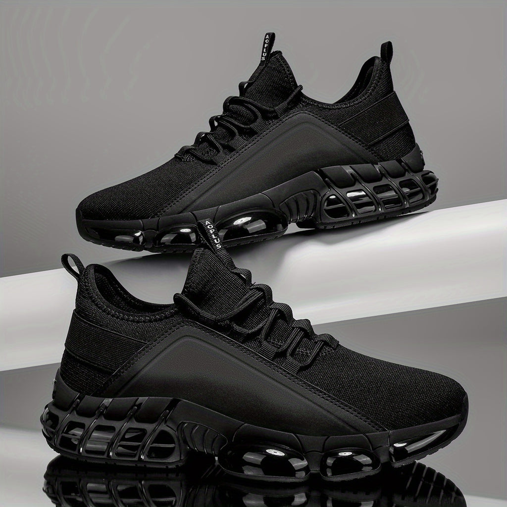 Men's Road Running Shoes with Rubber Soles, Lightweight Breathable Low-Top Lace-Up Sneakers for Gym Training and Everyday Casual Wear