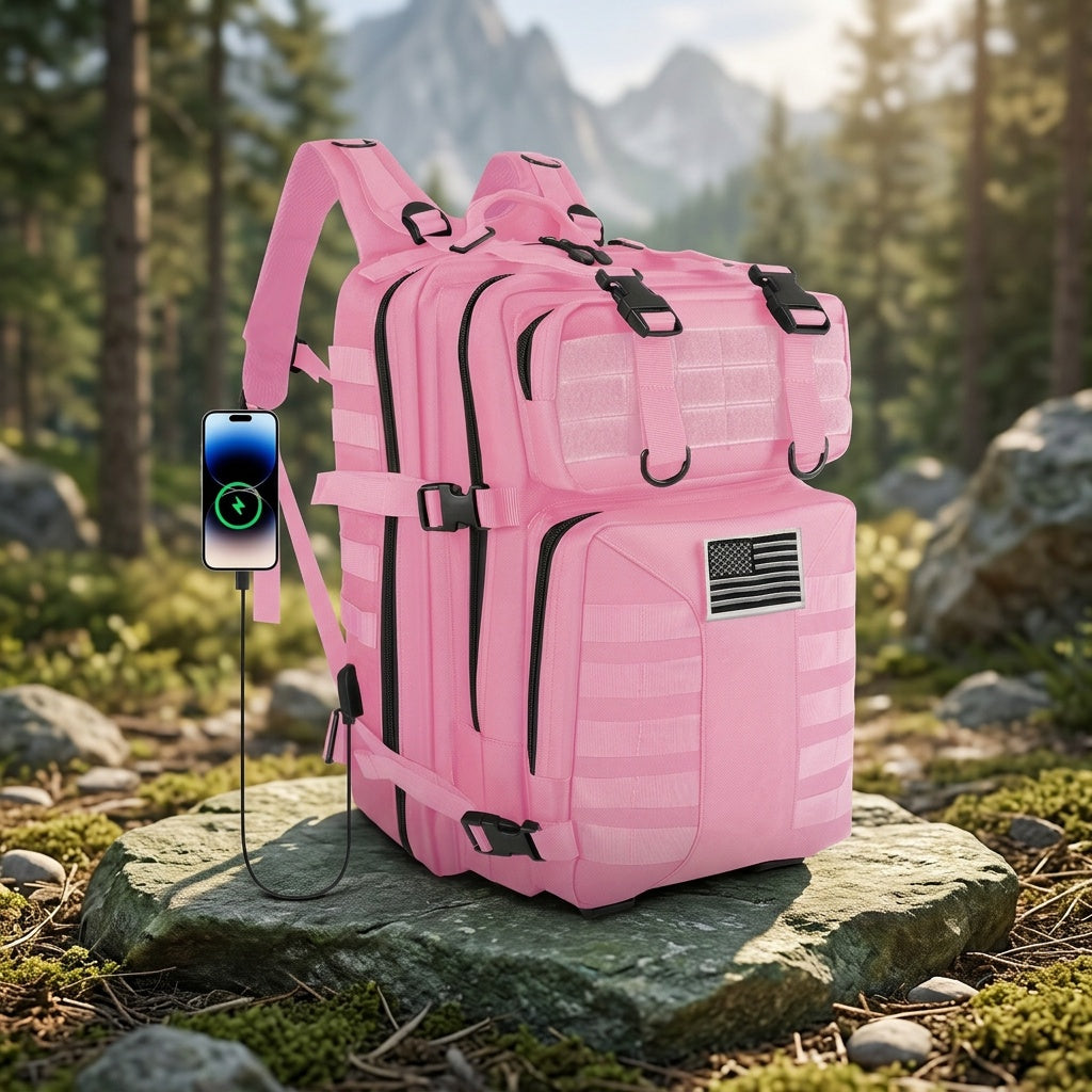 13.21-Gallon Tactical Backpack for Outdoor Travel, Unisex Large-Capacity Pack with Selectable Colors and Separate Small Bag Options for Everyday Adventures