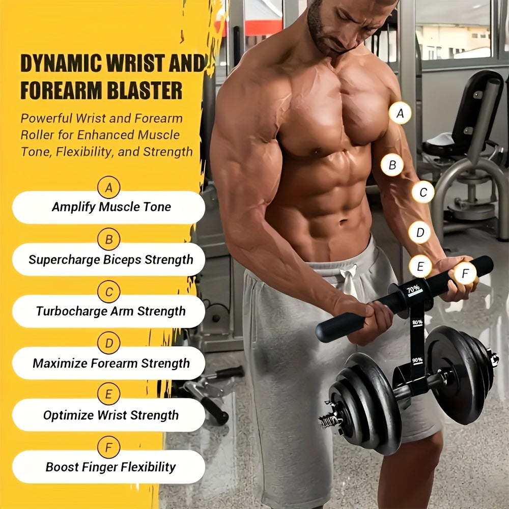 Wrist and Forearm Strengthener Training Bar, Single Iron Exercise Tool with No Power Required for Home Gym Workouts and Sports Fitness Routines