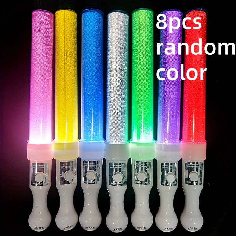 LED Glow Sticks 8-Pack in Random Colors, Flashing LED Light Sticks for Concerts, Weddings, Party Gatherings and New Year Night Celebrations