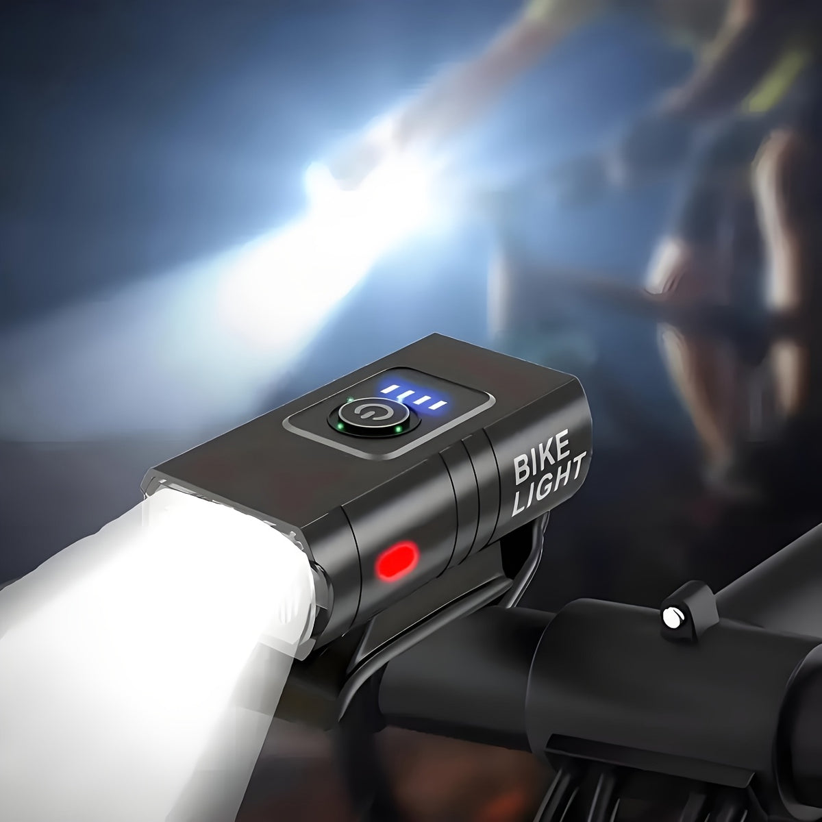 USB-C Rechargeable Bicycle Lights with Six Front Modes and Battery Display, 1, 2 or 3 Piece Options Including No-Taillight Selections