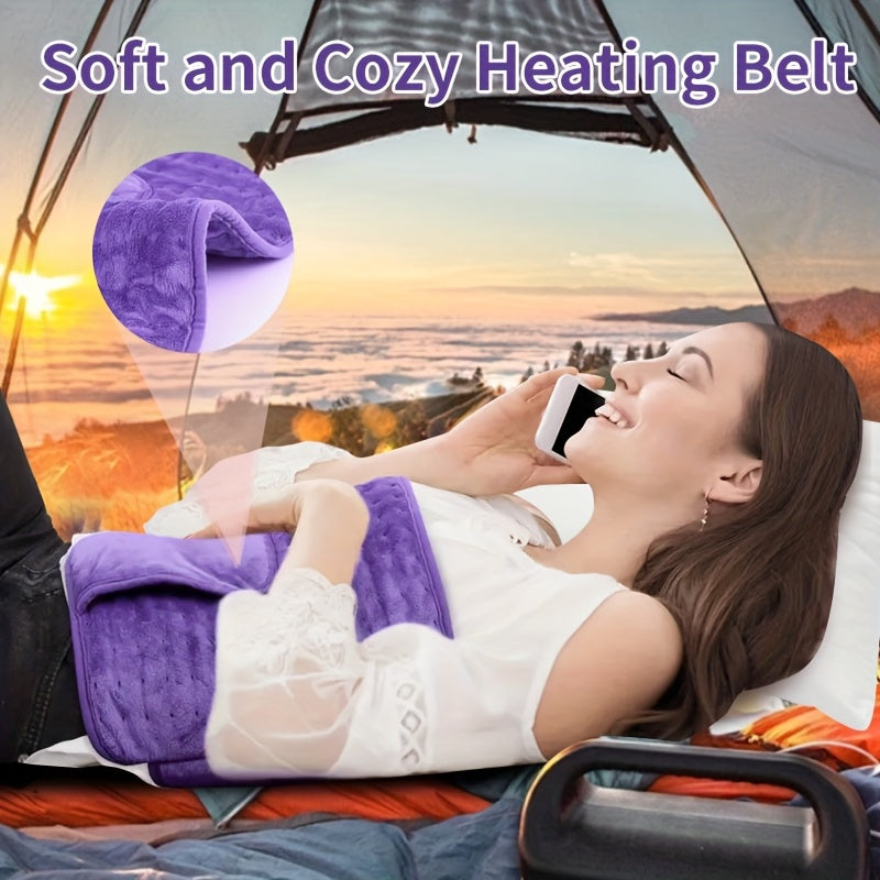 Electric Heating Belt for Men and Women, 12 x 24 Inch Washable Waist Wrap with 6 Heat Settings, 4 Auto Shutoff Timers and Adjustable Fit
