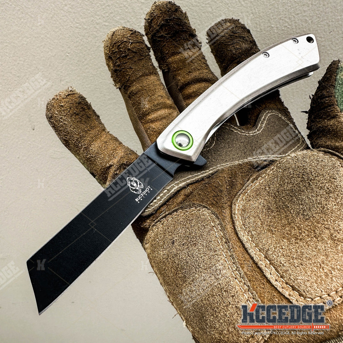 Cleaver Pocket Knife with Folding Stainless Steel Blade, Outdoorsman 7.75-Inch Listed Size for Everyday Cutting, Camping and Bushcraft Tasks