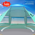 3-Person Beach Sun Shelter with UPF 50+ Fabric, Extended PE Floor and Three Mesh Roll-Up Windows, Portable 4 lb Tent for Beach Days and Outdoor Picnics