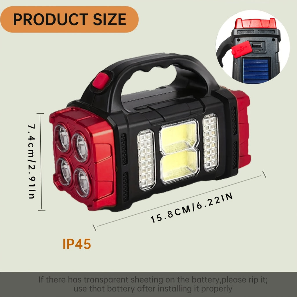 IP45 Solar LED Camping Light with Batteries Included, Rechargeable Portable Lantern and Flashlight Listing for Hiking and Outdoor Adventures