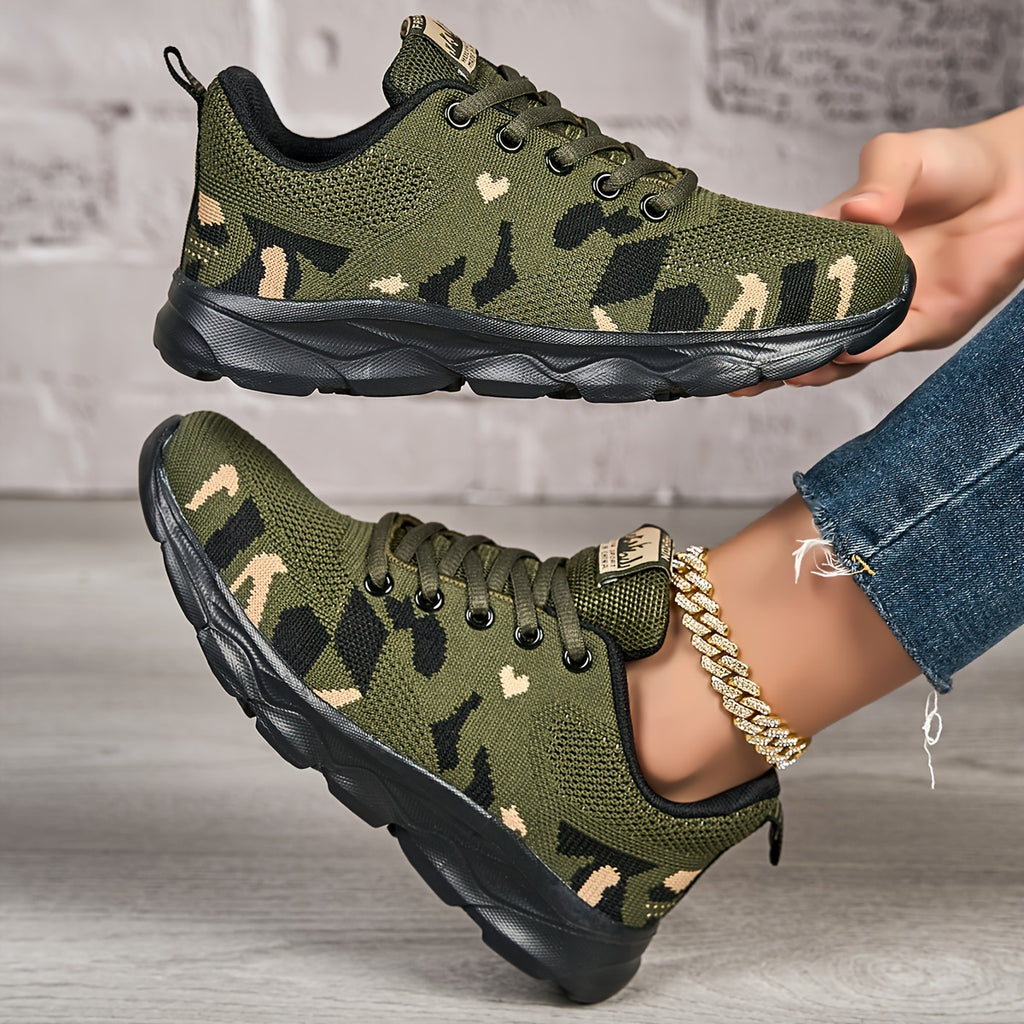 Women's Air Cushion Sneakers, Breathable Mesh Walking Shoes in Green and Grey Colors, Lightweight Casual Footwear for Gym and Everyday Wear