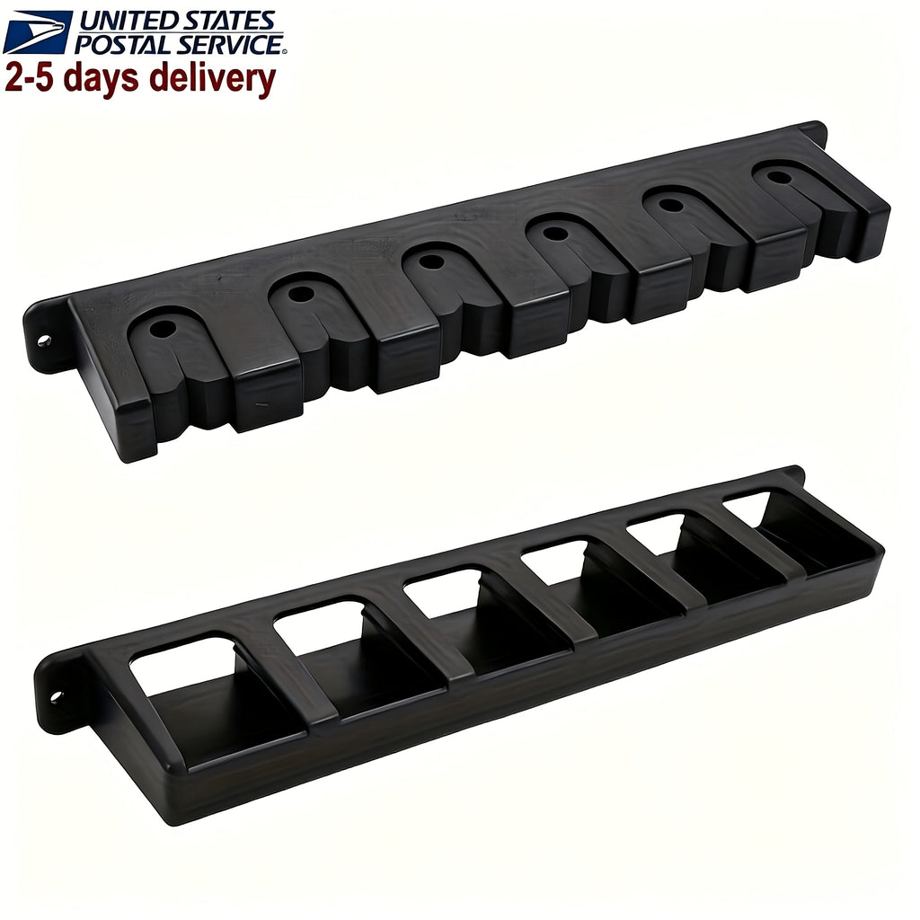 Black Fishing Rod Wall Holder with Foam Grip Sections, Multi-Slot Pole Storage Organizer for Garage and Fishing Gear, Listed 1pc Option