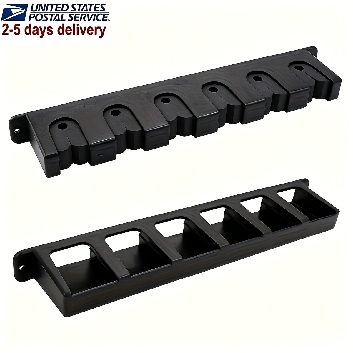 Black Fishing Rod Wall Holder with Foam Grip Sections, Multi-Slot Pole Storage Organizer for Garage and Fishing Gear, Listed 1pc Option
