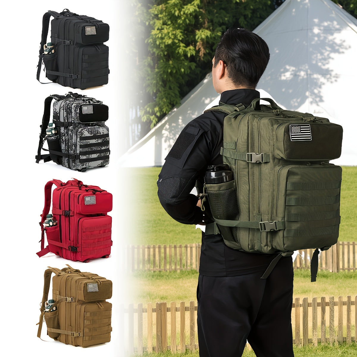 45L Multi-Pocket Tactical-Style Backpack for Travel and Commutes