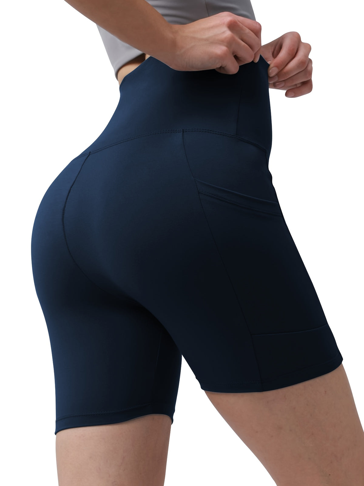 Quick-Dry Yoga Shorts for Women, High-Stretch Sports Shorts for Pilates, Running and Fitness in Dark Gray, Navy or Pink, Single Piece in Size S