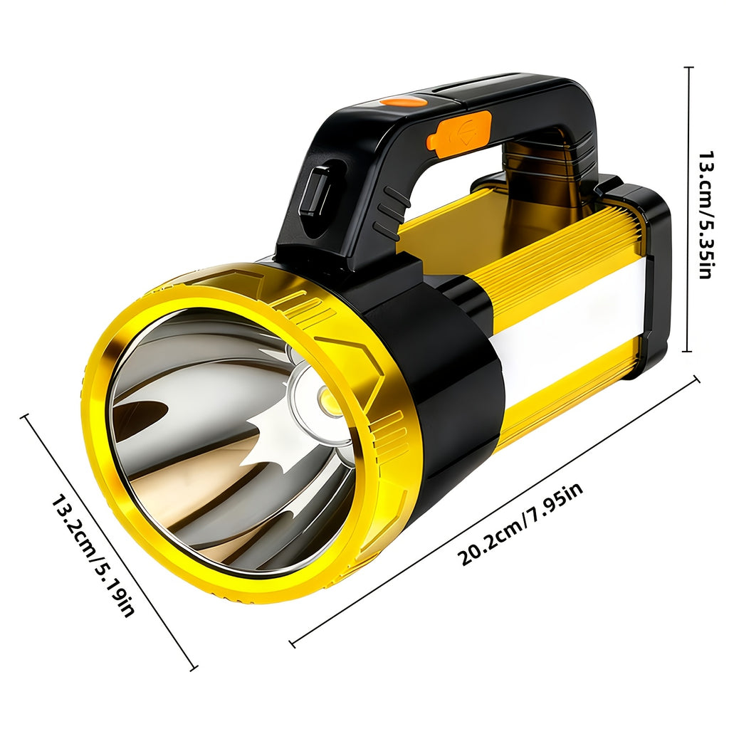 2400mAh Rechargeable LED Flashlight with Zoom and Adjustable Brightness, Portable Handheld Outdoor Light in Single or Two-Piece Options
