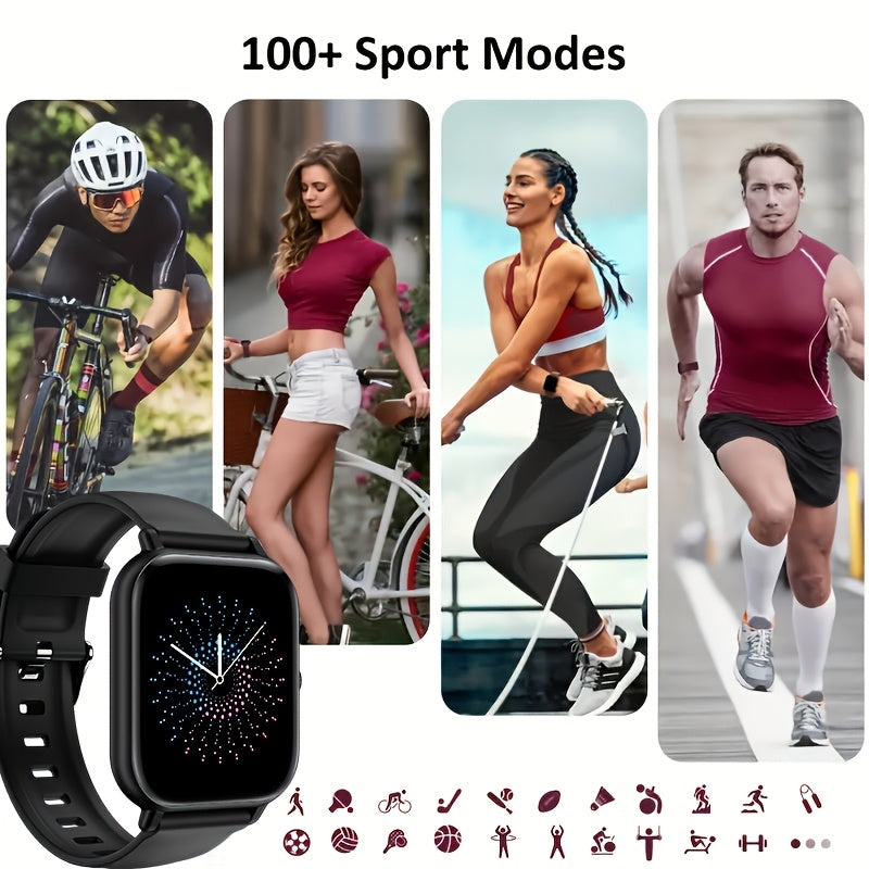 1.83-Inch Calling Smartwatch for Men and Women, Touchscreen Fitness and Sports Watch in Black or Pink, Everyday Outdoor Accessory with Smartphone Connection