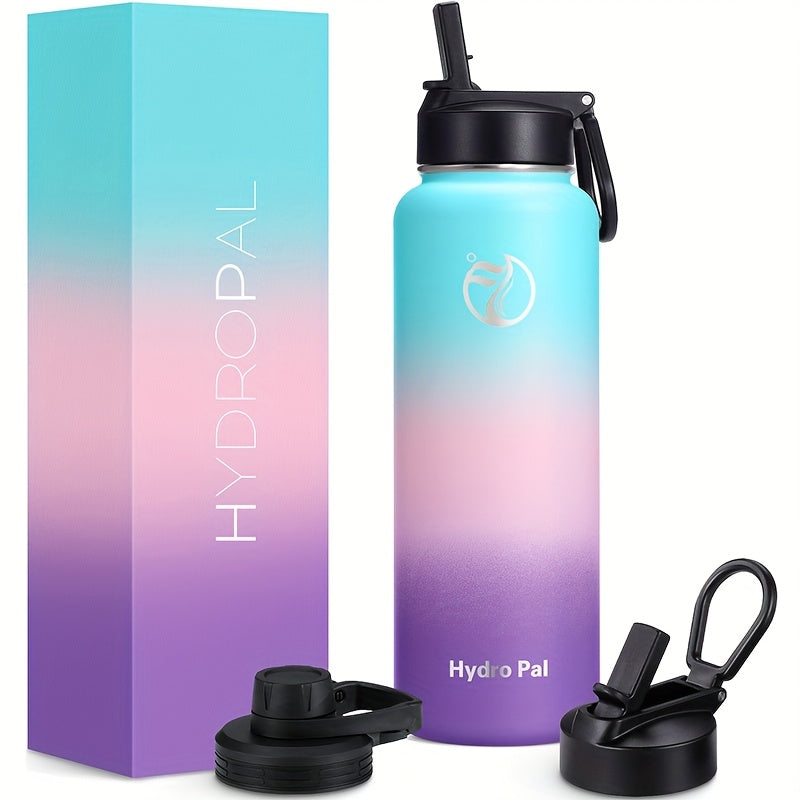 40 oz Insulated Stainless Steel Water Bottle with Chug and Straw Lids