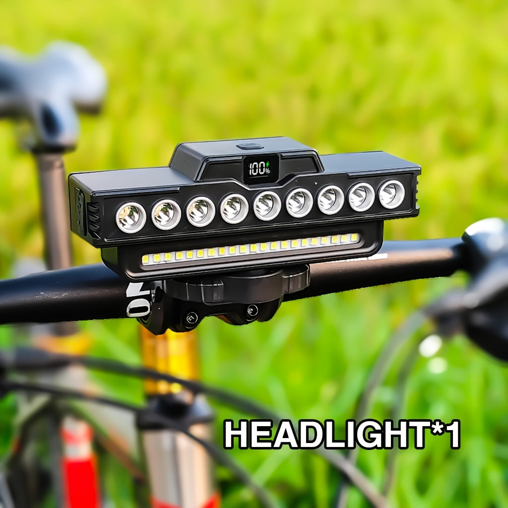 Bike Light and Horn Combo with USB Charging, Digital Display and Listed 4000mAh Power Bank, Headlight or Tail Light Bundle Options for Cycling