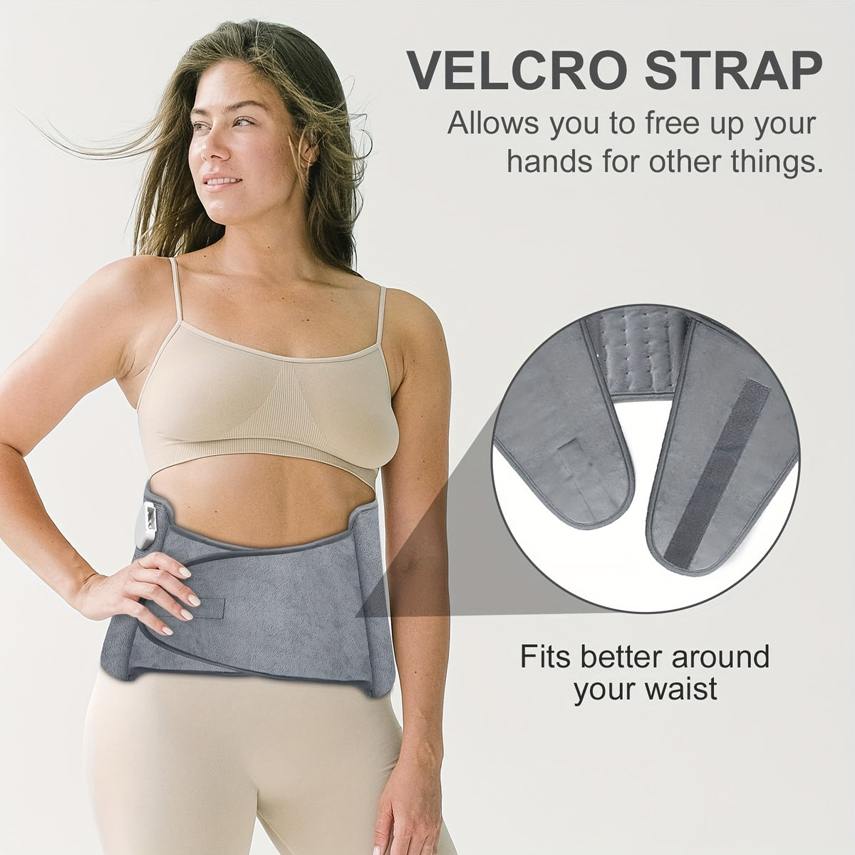 Electric Heating Belt for Men and Women, 12 x 24 Inch Washable Waist Wrap with 6 Heat Settings, 4 Auto Shutoff Timers and Adjustable Fit