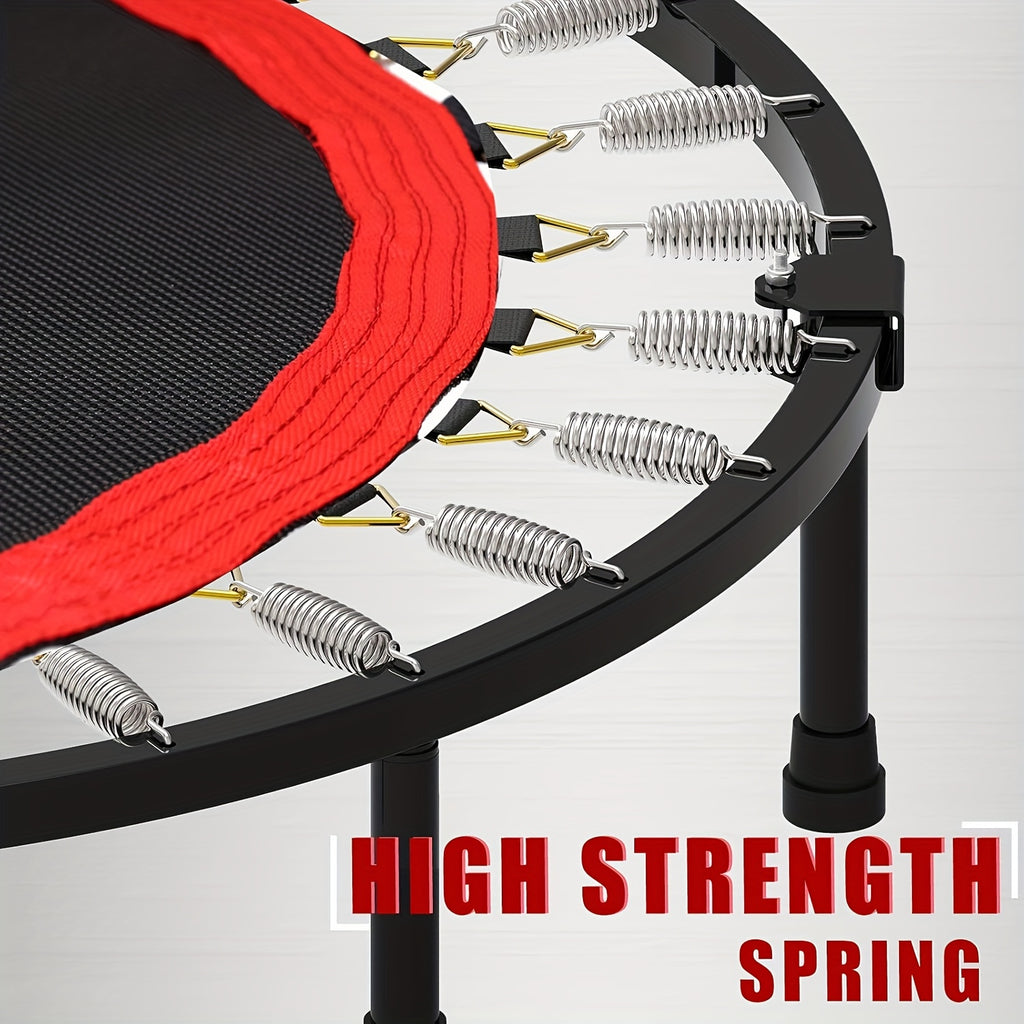 40-Inch Foldable Fitness Trampoline for Adults, Compact Indoor Exercise Rebounder for Home Gym Cardio Sessions and Everyday Workout Routines