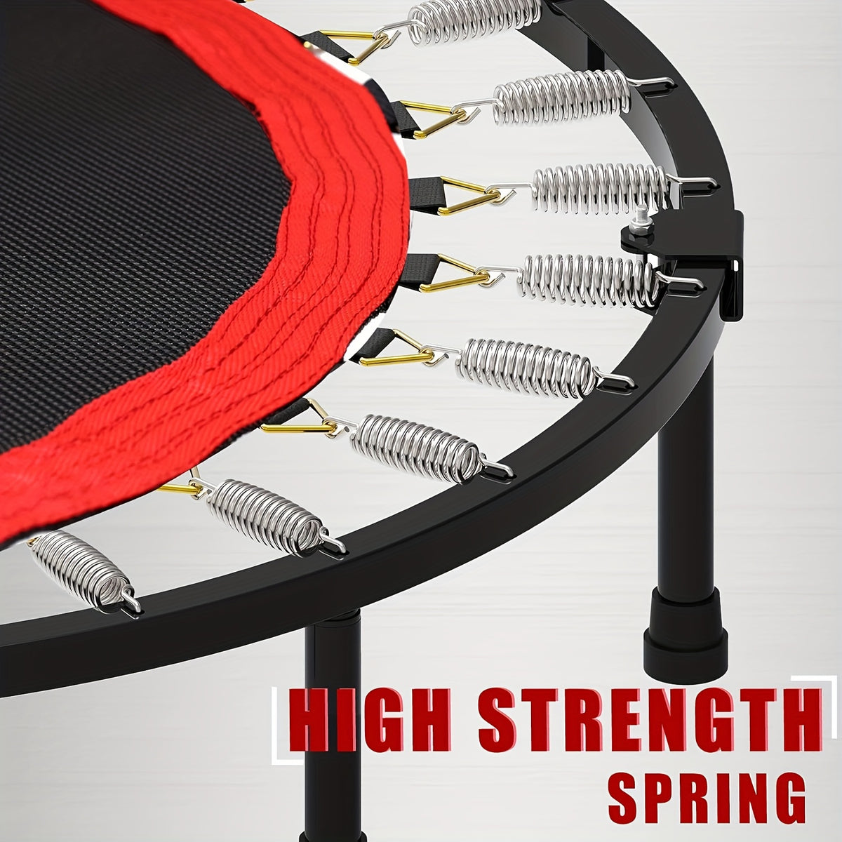40-Inch Foldable Fitness Trampoline for Adults, Compact Indoor Exercise Rebounder for Home Gym Cardio Sessions and Everyday Workout Routines