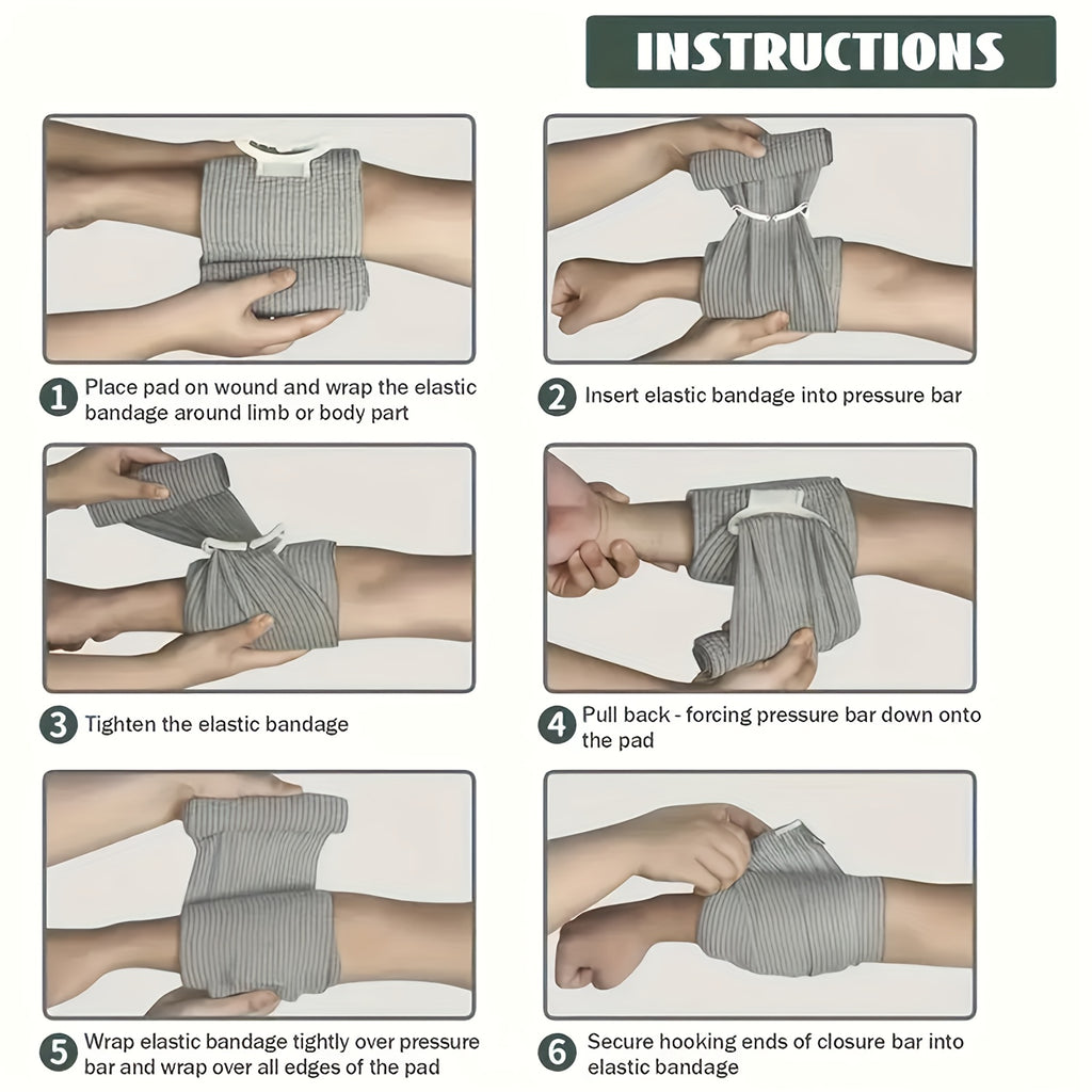 4-Inch Emergency Trauma Bandages, Vacuum-Sealed First Aid Supply Refills in 3-Pack or 6-Pack Options for Home and Outdoor Preparedness