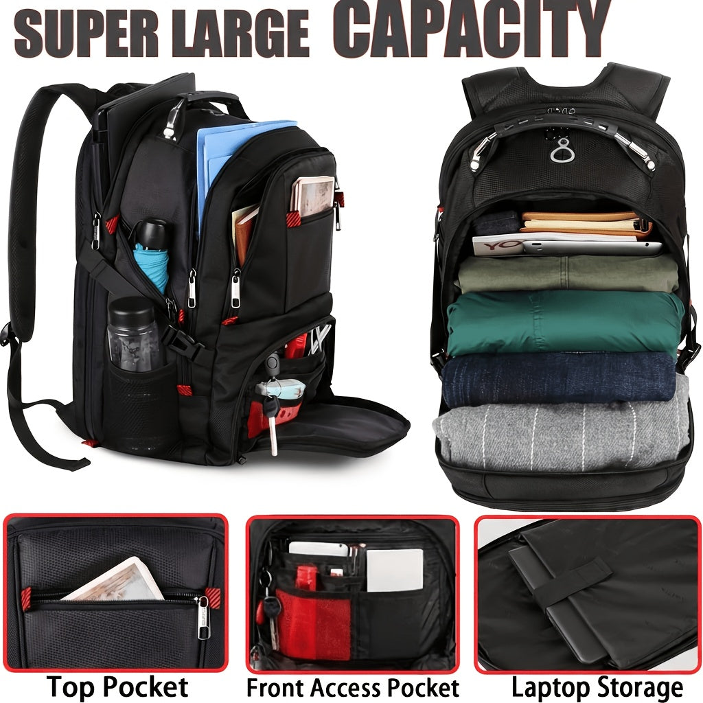 17-Inch Laptop Travel Backpack with Three Main Compartments, Padded Computer Storage and Mesh Shoulder Straps for College, Work and Weekend Trips