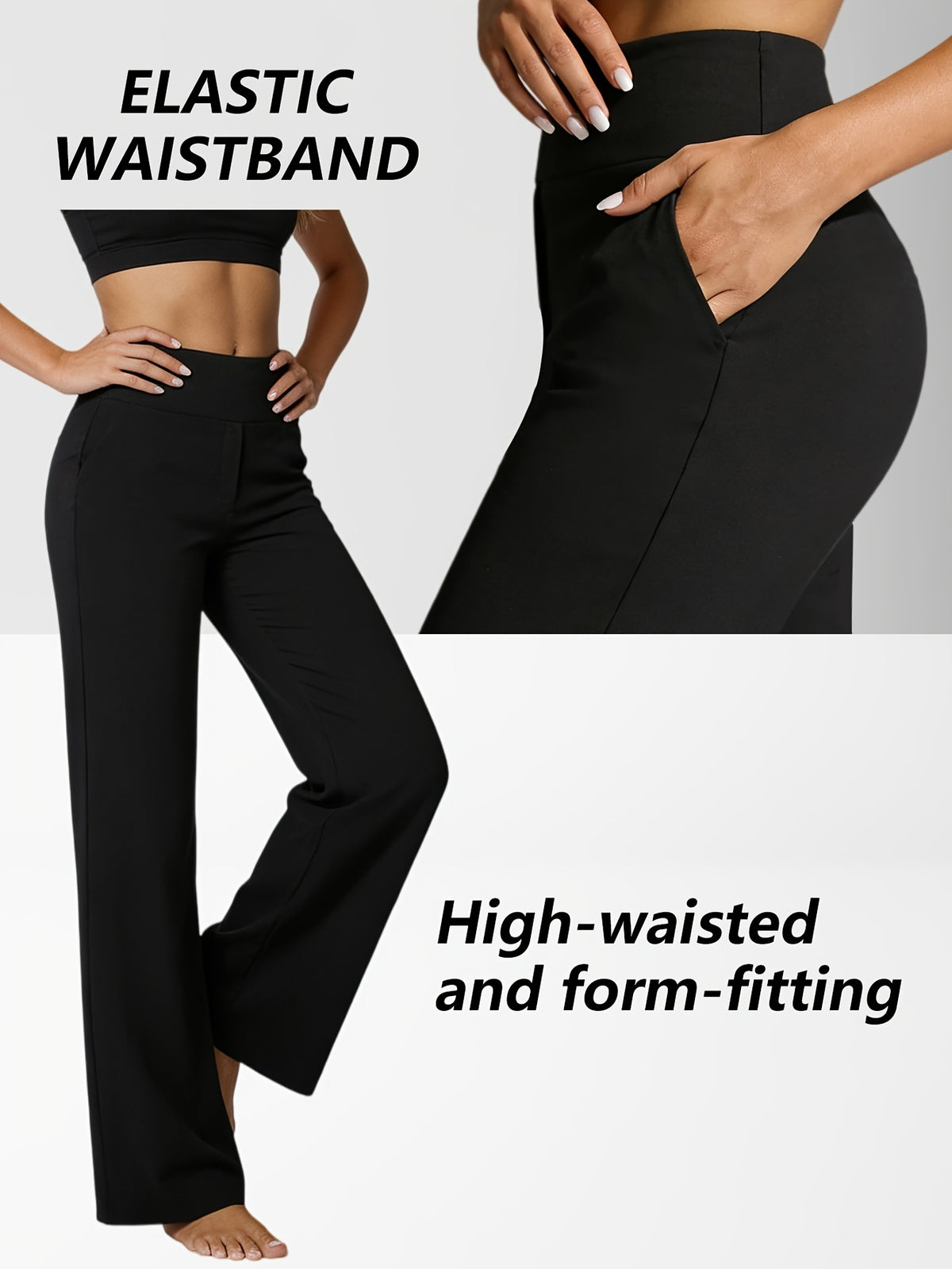 2-Piece Women's High-Waisted Straight-Leg Yoga Pants Set
