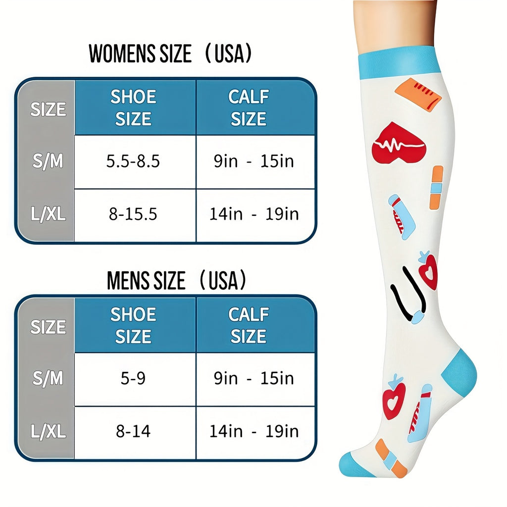 6 Pairs Unisex Mid-Calf Compression-Style Sports Socks