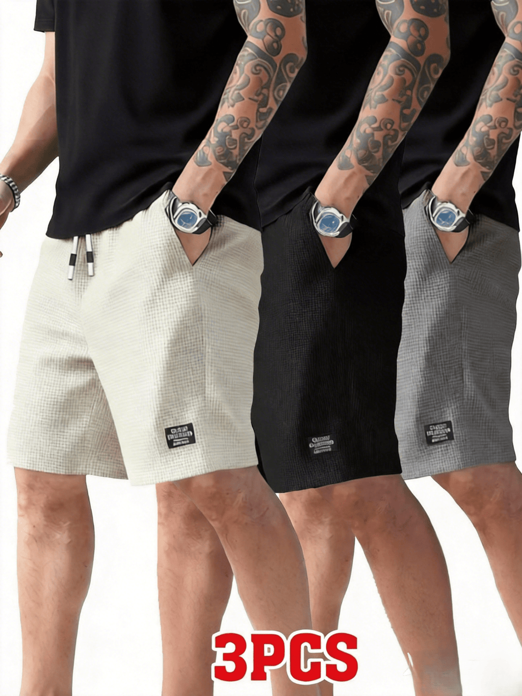 3-Pack Men's Quick-Dry Athletic Shorts in Mixed Colors for Summer Running, Hiking and Outdoor Workouts, Casual Sportswear Sizes S–XXXL