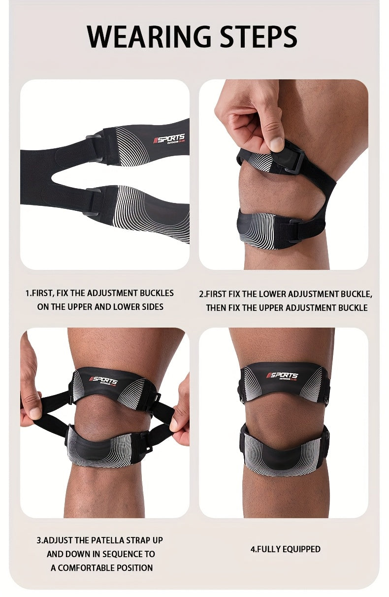 Compression Knee Brace Set, 2-Piece Adjustable Support for Women and Men, Fitness Equipment for Running, Basketball and Weightlifting