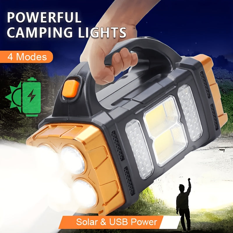 IP45 Solar LED Camping Light with Batteries Included, Rechargeable Portable Lantern and Flashlight Listing for Hiking and Outdoor Adventures