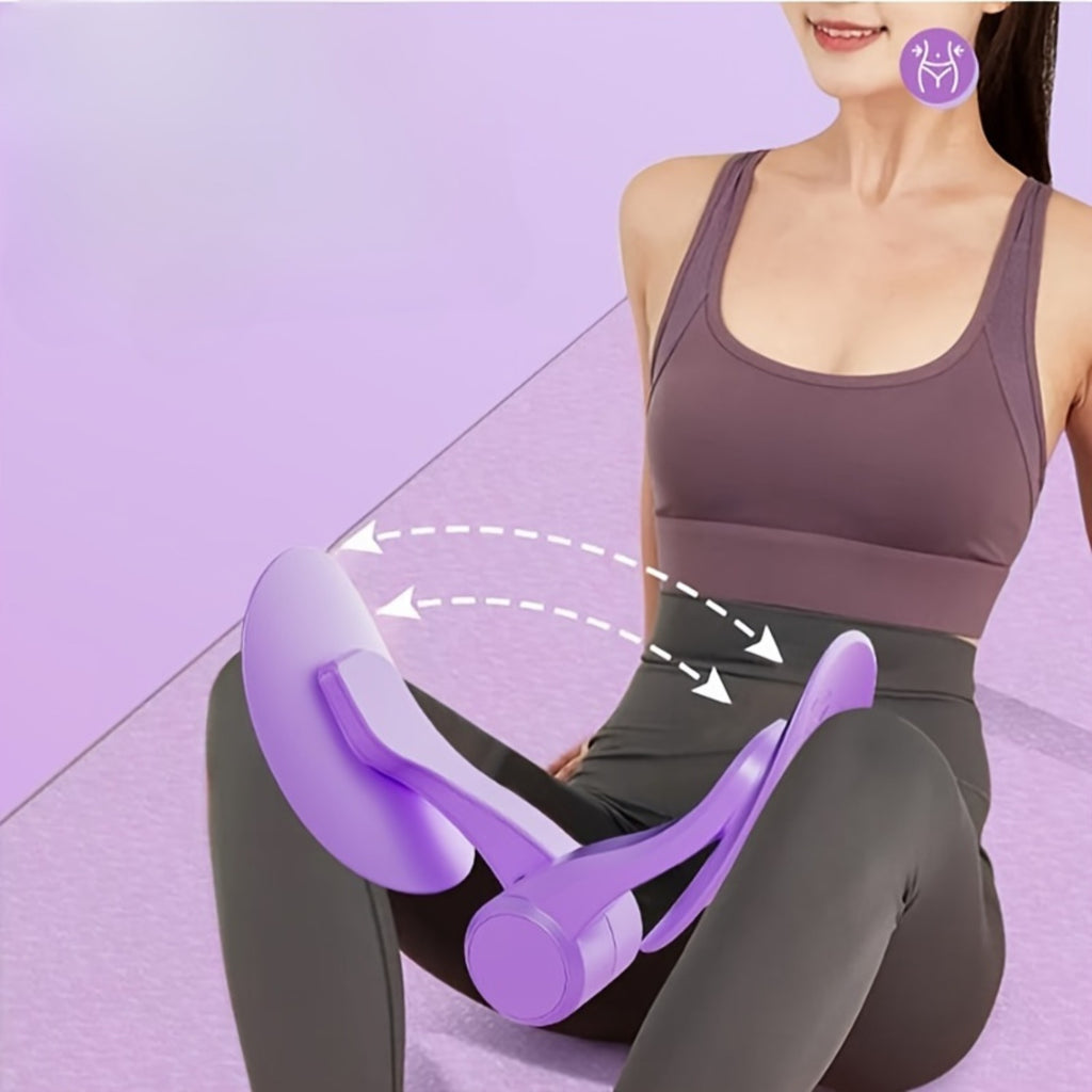 Inner Thigh Exerciser for Home Workouts, Non-Electric ABS Fitness Equipment in Purple or Pink for Controlled Lower-Body Exercise Routines