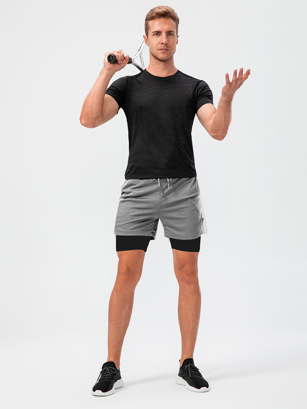 Men's 2-in-1 Running Shorts, 2-Piece Color Sets