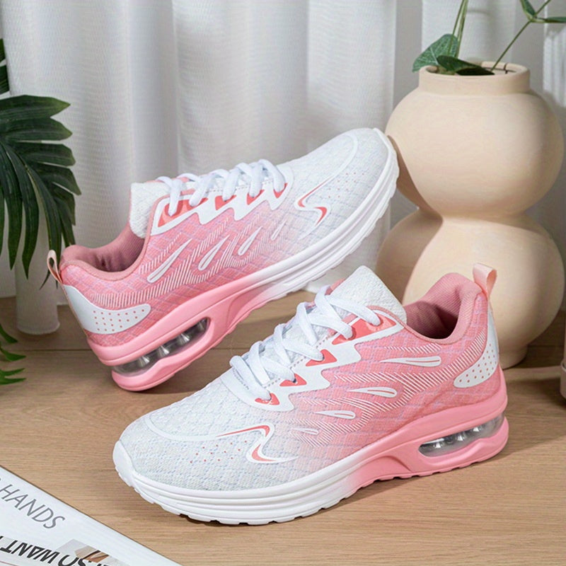 Women's Mesh Walking Shoes with Air Cushion and Arch Support, Lightweight Breathable Running Sneakers for Casual Wear and Gym Workouts