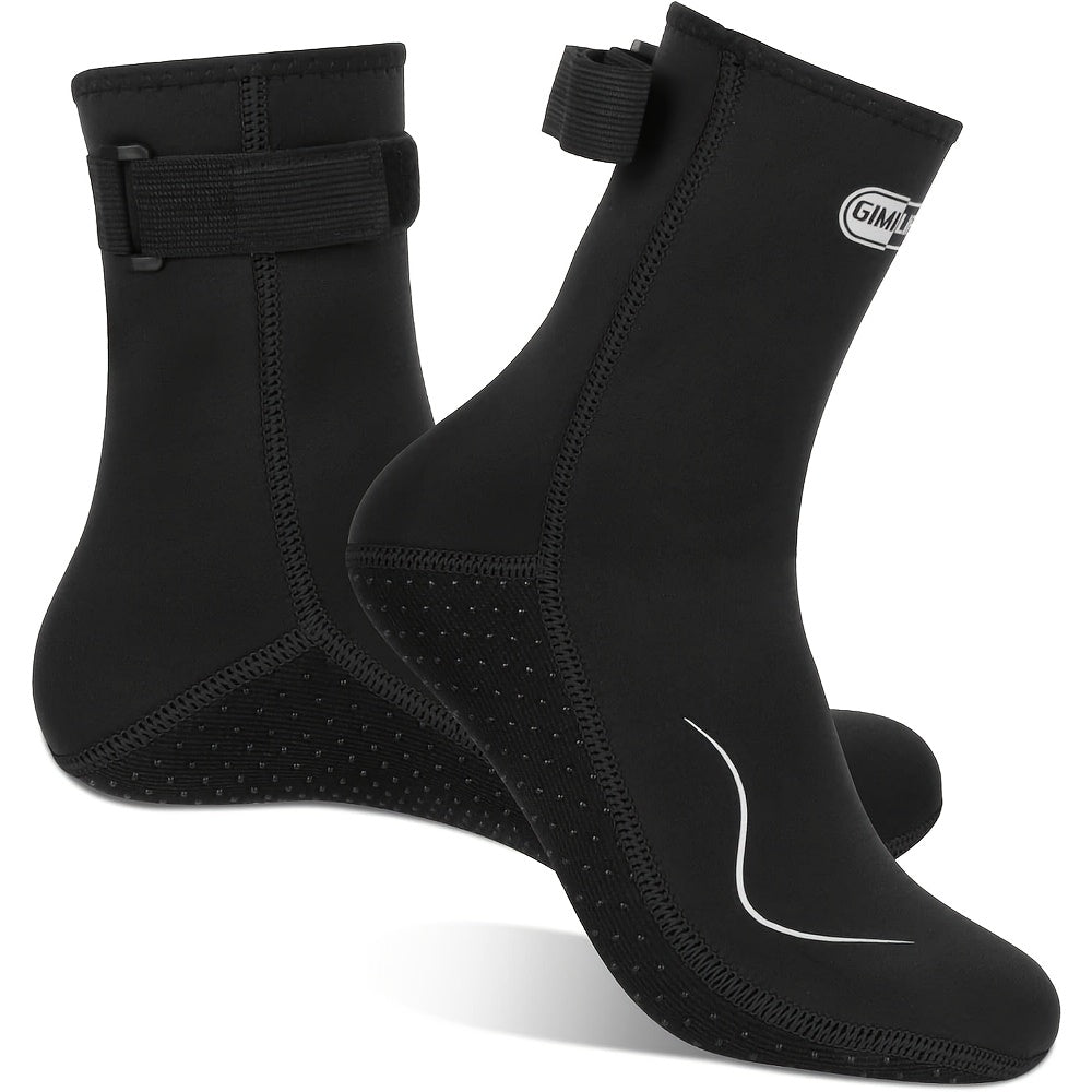 3mm Neoprene Water Socks for Women and Men, High-Cut or Low-Cut Wetsuit Footwear with Rubber Grip Soles for Snorkeling, Surfing and Swimming