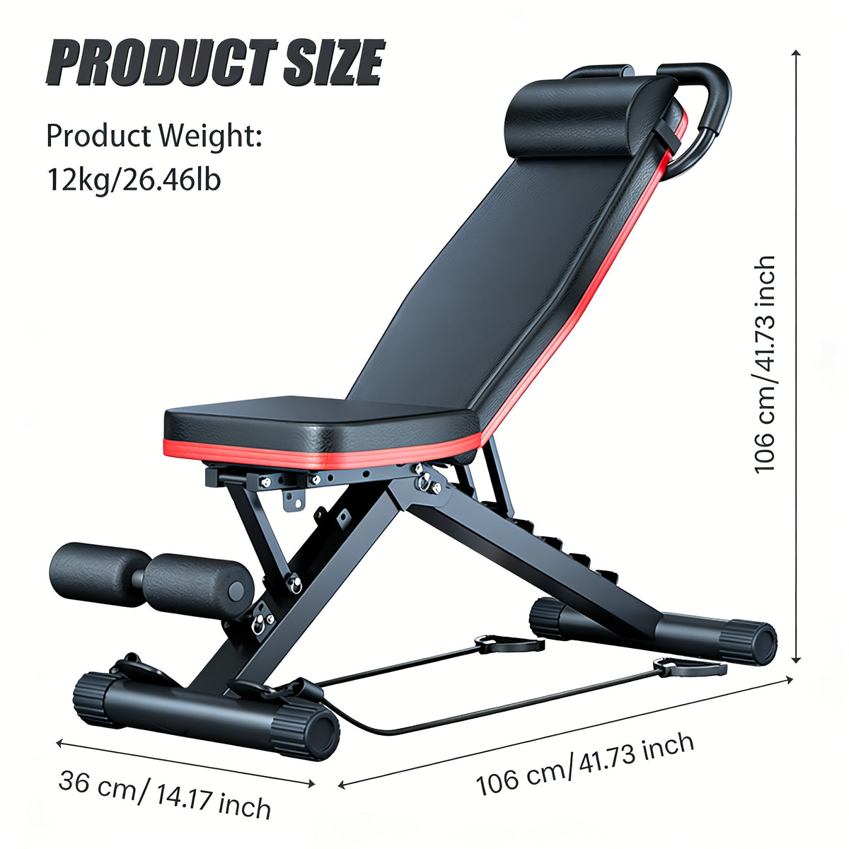 Folding Roman Chair Weight Bench, Multi-Function Home Gym Fitness Bench with Reinforced Frame, Thick PU Cushion and Adjustable Model Options