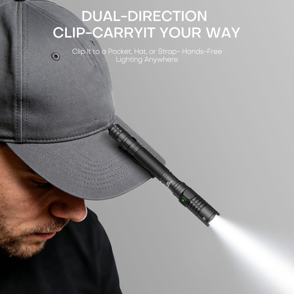 1000 Lumen USB-C Rechargeable Flashlight with Tactical Tail Switch and Pocket Clip for Everyday Carry, Camping, Hiking and Emergency Lighting