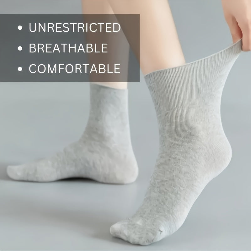 Women's Non-Binding Socks in Random Colors, Soft Elastic Everyday Sock Multipacks with 5, 10 or 15 Pair Options and Hand-Wash Care