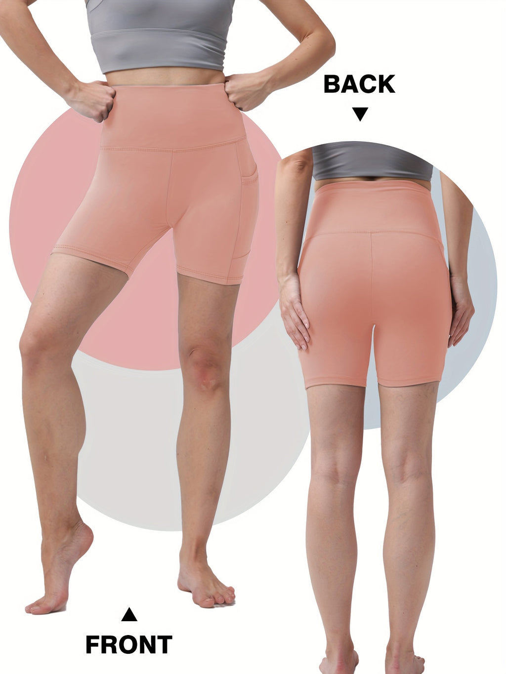 Quick-Dry Yoga Shorts for Women, High-Stretch Sports Shorts for Pilates, Running and Fitness in Dark Gray, Navy or Pink, Single Piece in Size S