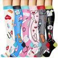 6 Pairs Unisex Mid-Calf Compression-Style Sports Socks