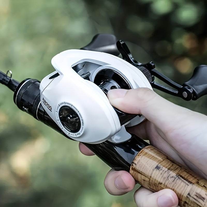 6.3:1 Baitcasting Reel AW200 Series with 18 lb Max Drag, AW200-L and AW200-R Model Options for Freshwater and Saltwater Fishing