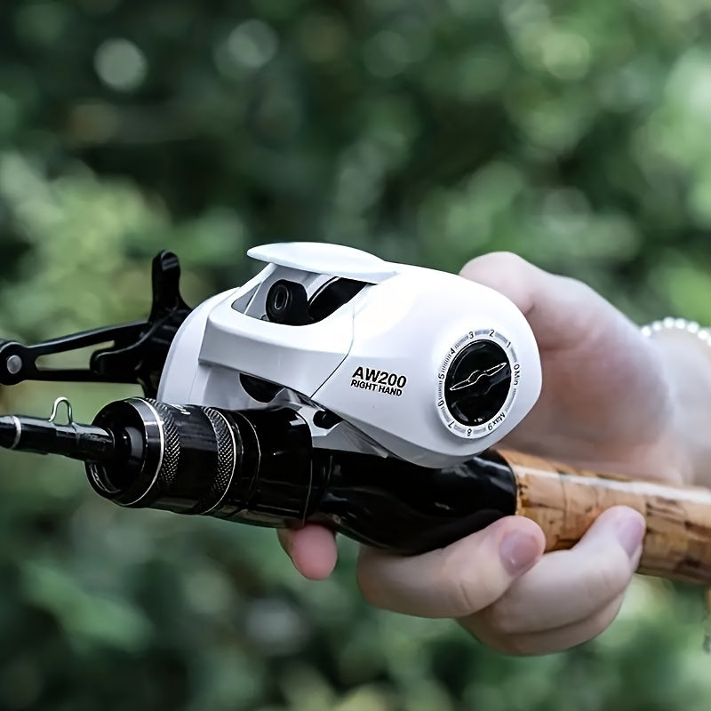 6.3:1 Baitcasting Reel AW200 Series with 18 lb Max Drag, AW200-L and AW200-R Model Options for Freshwater and Saltwater Fishing