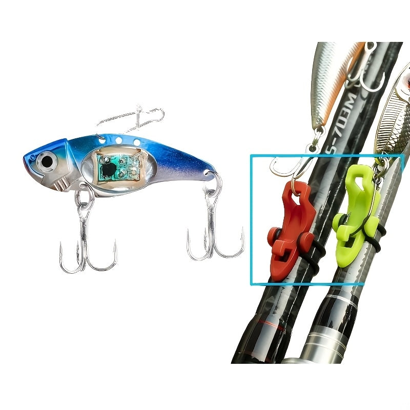 Electronic Fishing Lure Fish-Shaped Bait with Sound, Vibration and Illuminated Detail, Aluminum Alloy Angling Gear in Blue or Red Multi-Pack Options