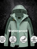 Packable Rain Jacket for Women, Lightweight Hooded Windbreaker with Mesh Lining, Detachable Hood, Adjustable Cuffs and Zipper Pockets for Light Rain