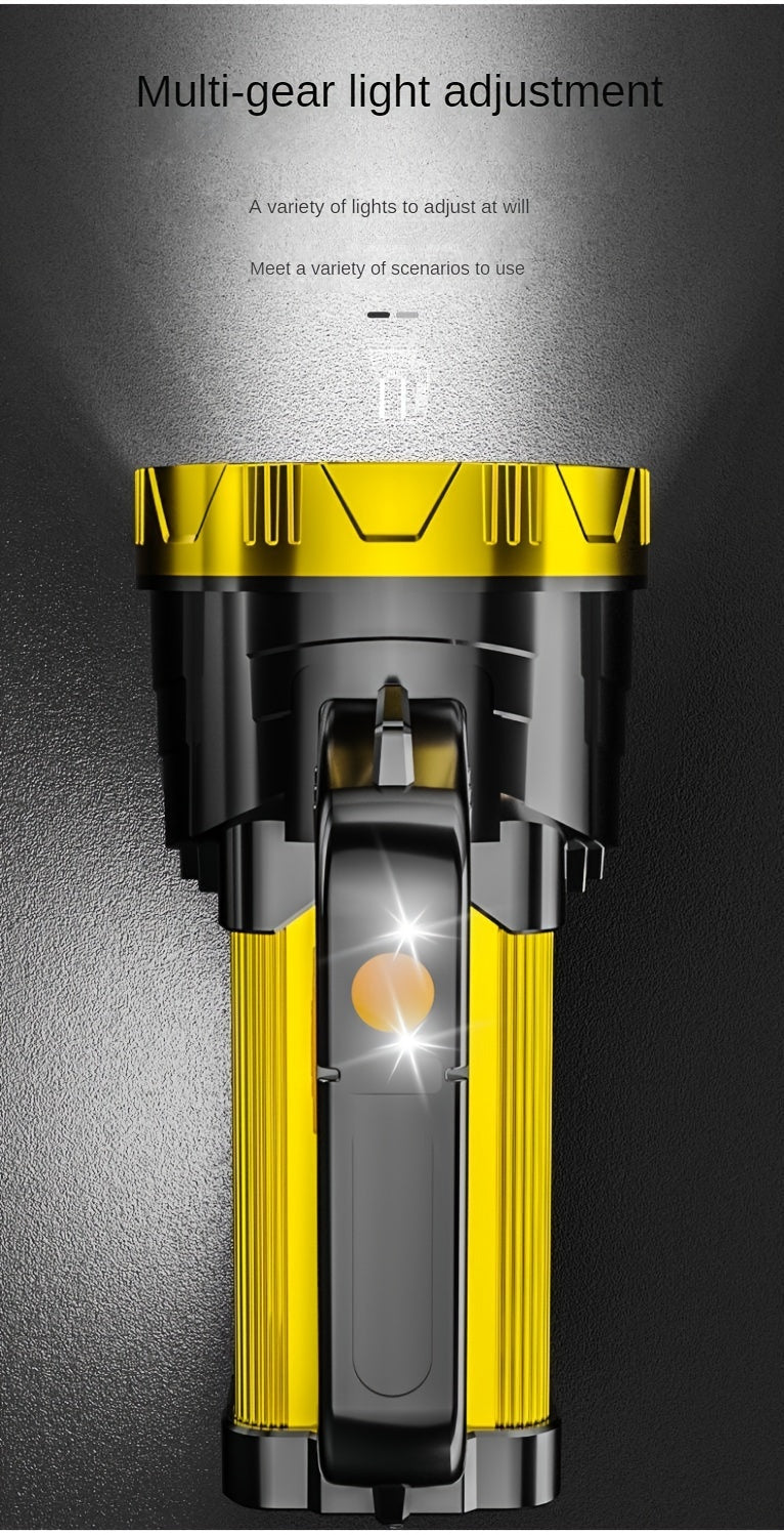 2400mAh Rechargeable LED Flashlight with Zoom and Adjustable Brightness, Portable Handheld Outdoor Light in Single or Two-Piece Options