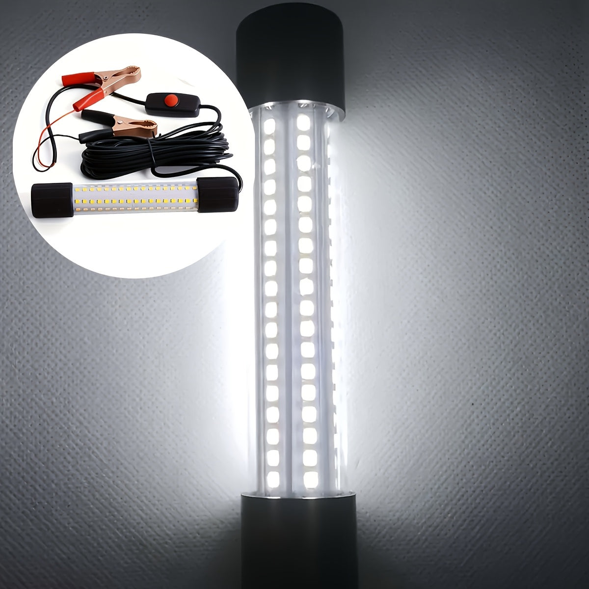 12V Underwater Fishing Light with 126 LEDs, IP68-Rated Fish Attractor Lamp and 16.4-Foot Cable for Night Angling, Battery Not Included