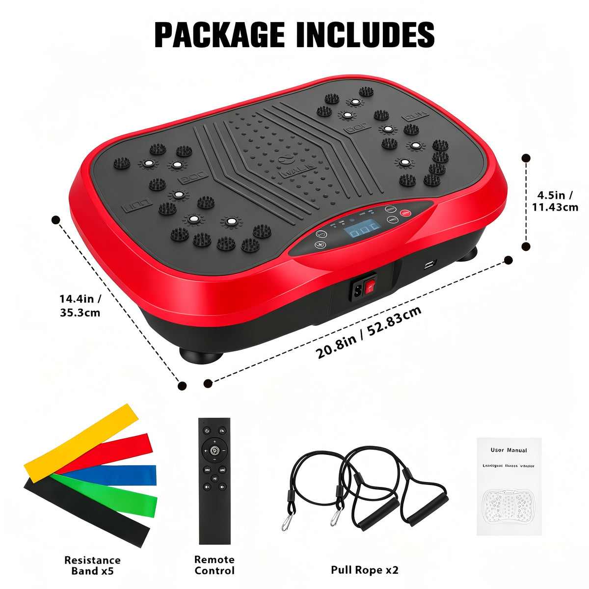 200W Vibration Plate Exercise Machine for Home Gym, 9 Programs and 100 Speed Levels with Remote, Compact Fitness Platform Rated to 330 lb