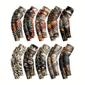 Men's Cooling Arm Sleeves 20-Piece Set, Lightweight Breathable Polyester Tattoo-Pattern Covers for Exercise and Outdoor Accessory Use