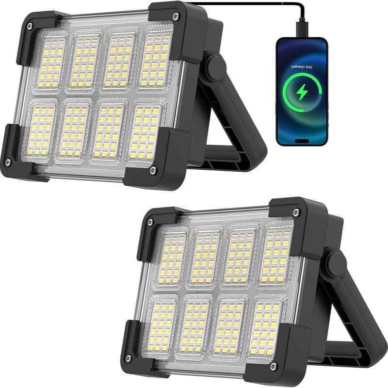 144 LED Solar Work Light with 4 Lighting Modes, Portable Rechargeable Light for Car Repairs and Outdoor Tasks, Available in 1, 2 or 3-Pack Options