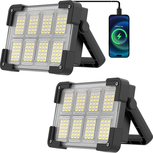 144 LED Solar Work Light with 4 Lighting Modes, Portable Rechargeable Light for Car Repairs and Outdoor Tasks, Available in 1, 2 or 3-Pack Options